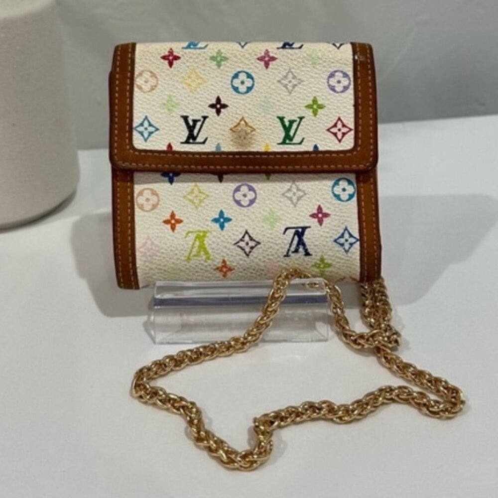 🎉 LOUIS VUITTON x Takashi Murakami Elise Wallet With Chain